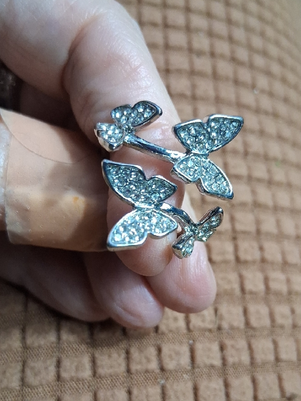 Butterfly Crystal Silver Ring - Silver Butterfly Ring